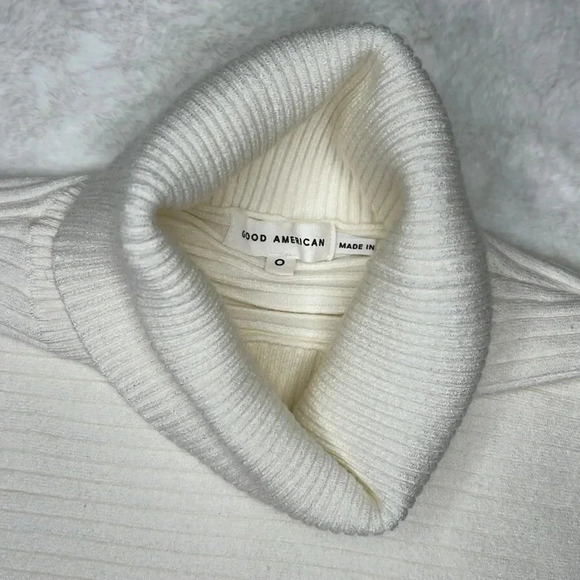Good American Wide Rib Crop Pullover Sweater Size XS - Picture 5 of 7